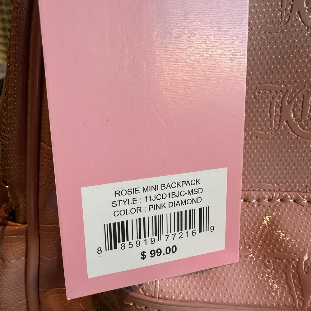 Juicy Couture Rosie Mini Backpack Pink Diamond NWT Gold CZ Bracelets Purse Charm - Picture 2 of 13